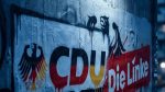 Utalás a CDU és Die Linke szövetségére falfirka formájában